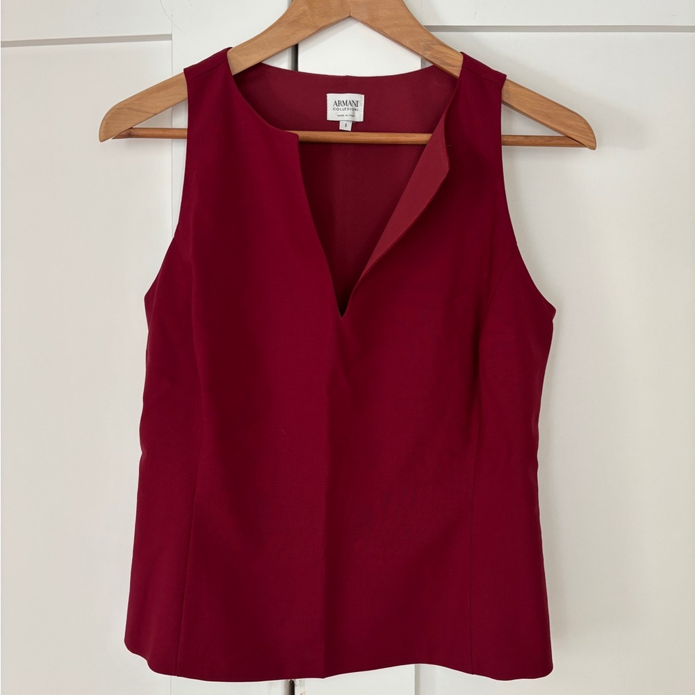 Armani Collezioni Women's Burgundy Tank Top